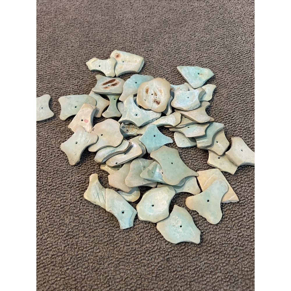 Huge Lot Of Aqua Blue Tan Multi Shape Beads For Necklace Bracelet Making (TD)